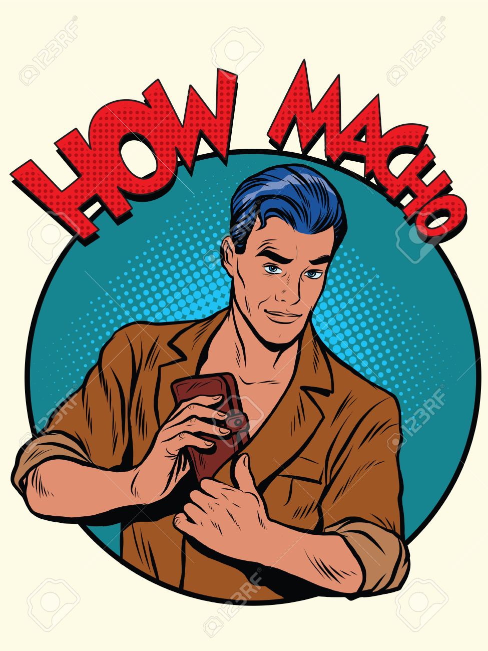 975x1300 How Macho Male Purse Money Pop Art Retro Style. The Image