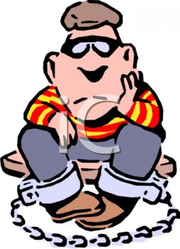 253x350 Royalty Free Clipart Image Stereotype Robber In Leg Shackles