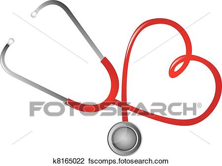 450x338 Clipart Of Red Stethoscope K8165022