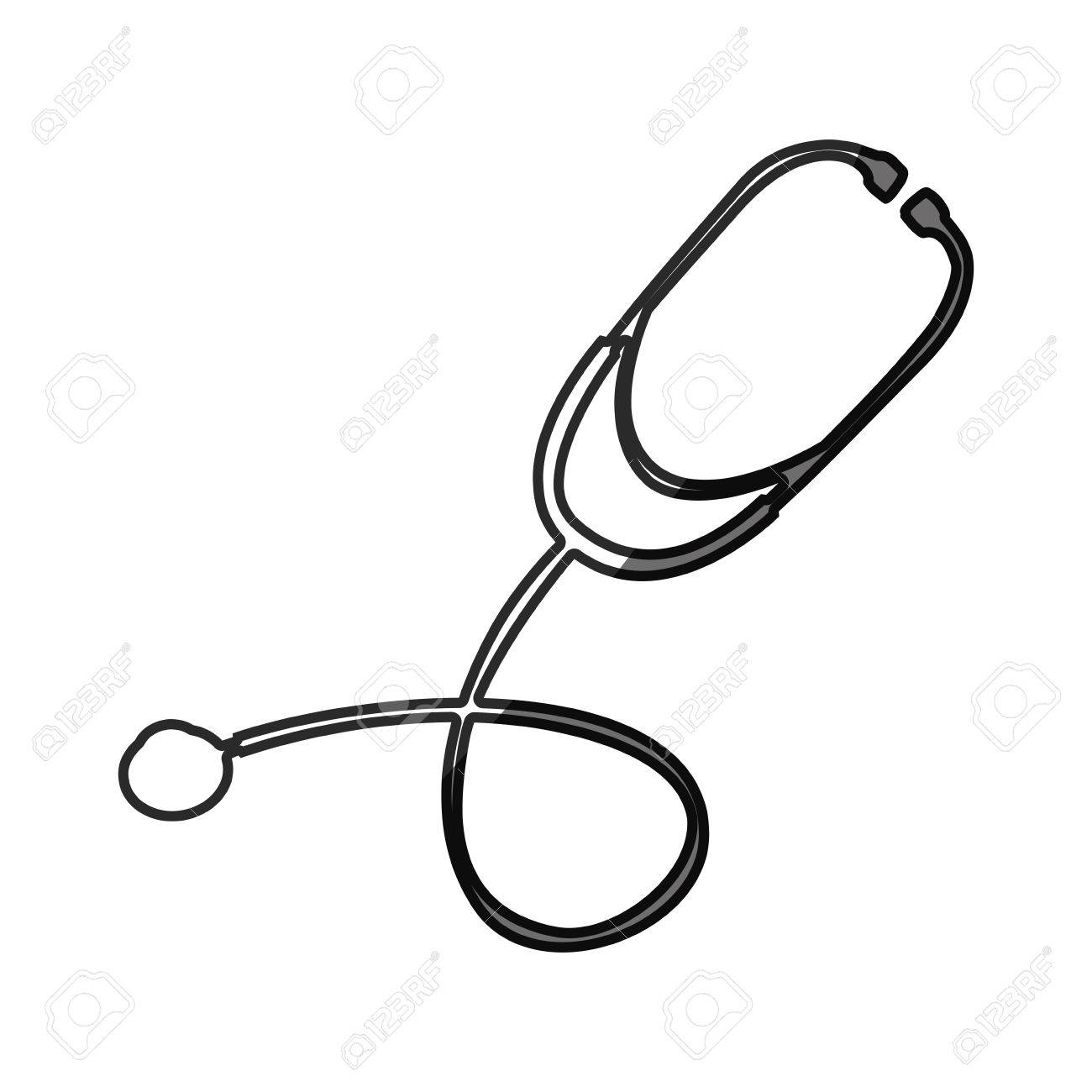 1300x1300 Grayscale Silhouette With Symbol Of Stethoscope Vector