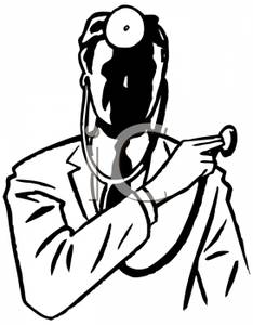 234x300 Picture Black And White Doctor Wearing A Stethoscope And Head Mirror