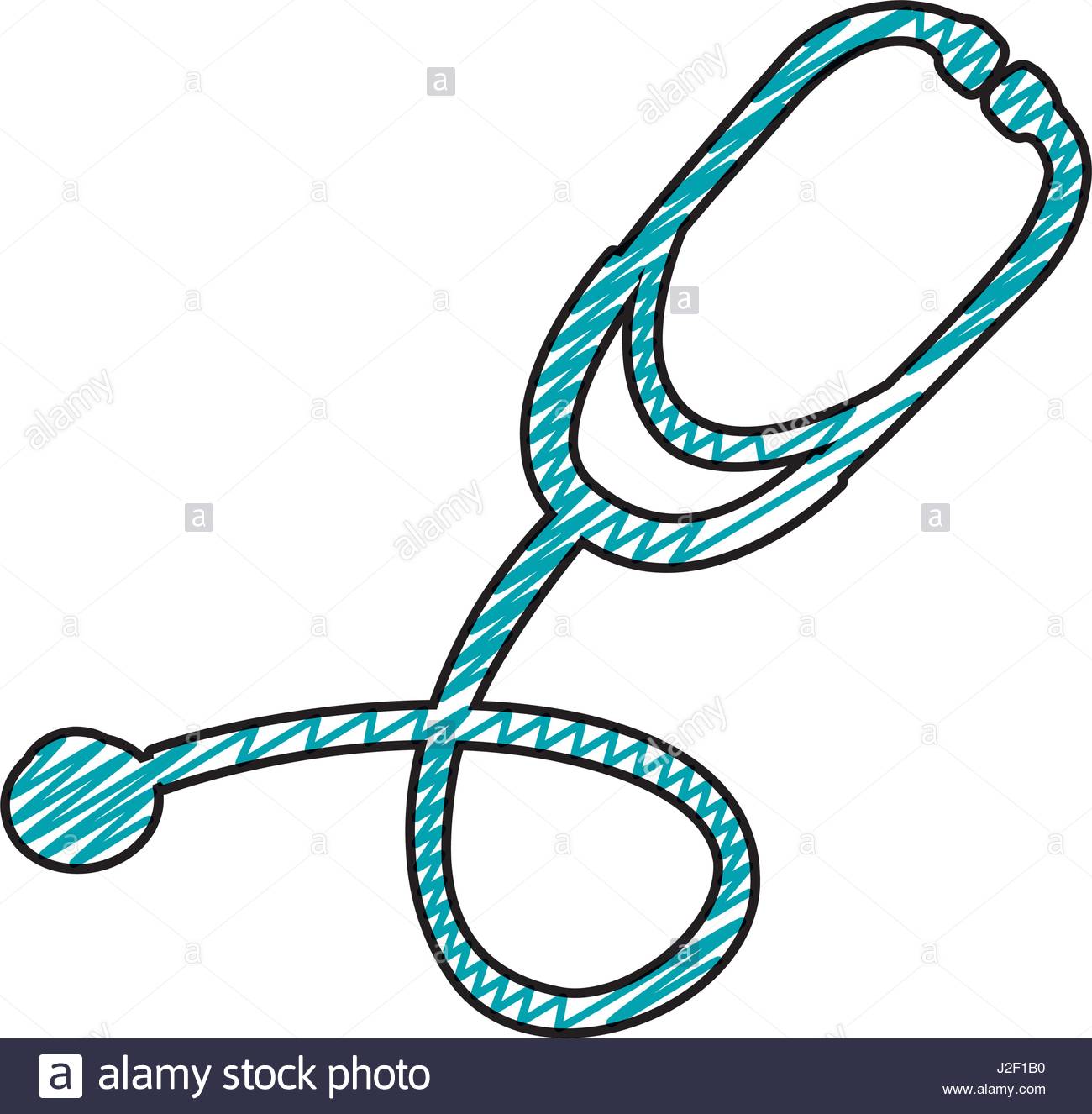 1300x1326 Color Pencil Drawing Of Stethoscope Icon Stock Vector Art