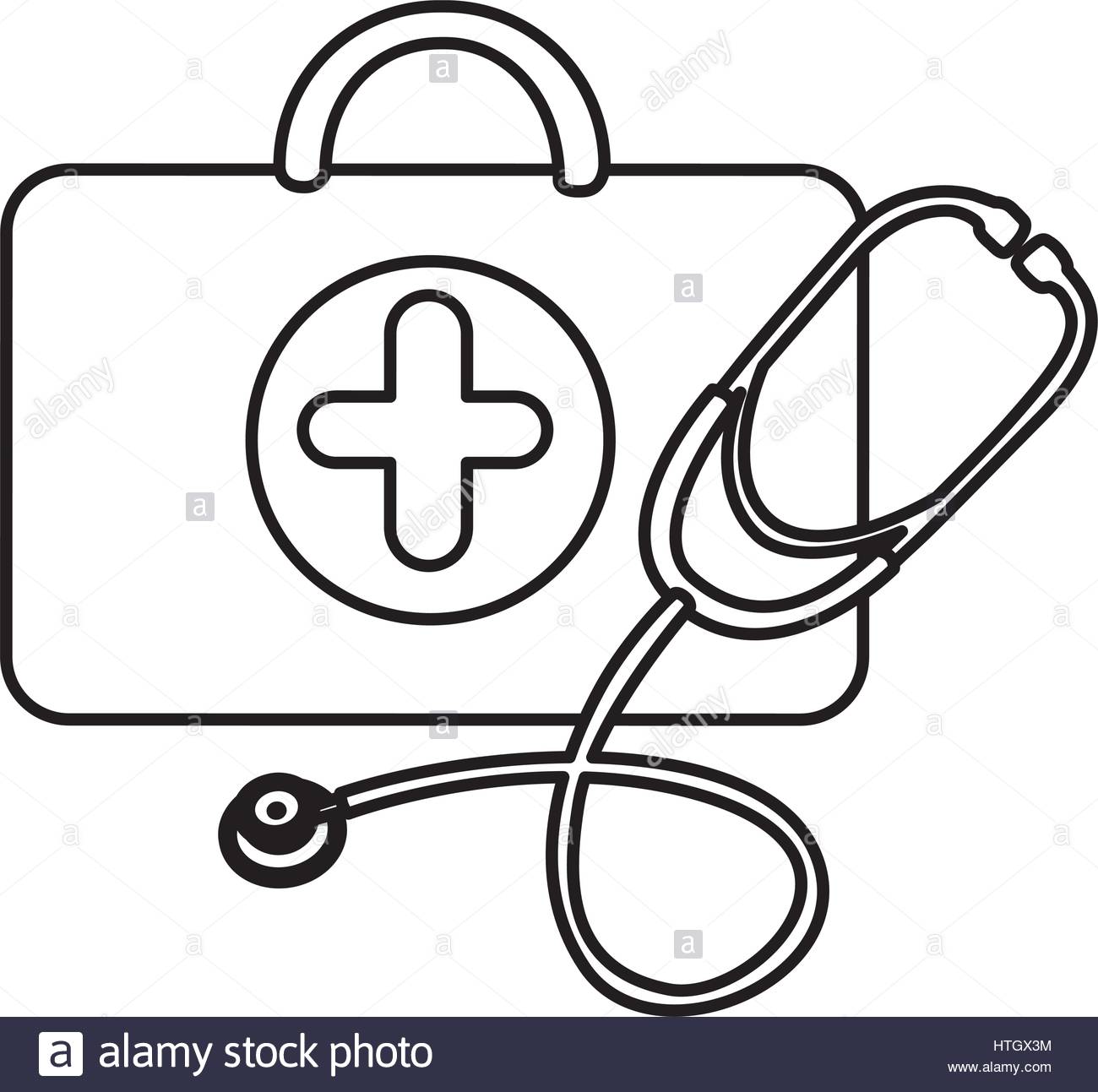 1300x1293 Silhouette Suitcase Health With Stethoscope Icon Stock Vector Art