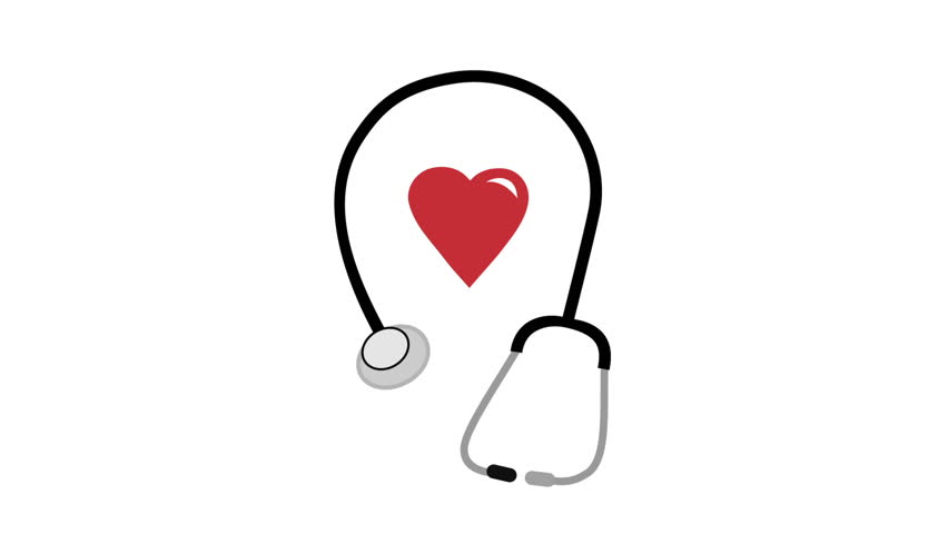 852x480 Heart And Stethoscope, Video Animation, Hd 1080 Stock Footage