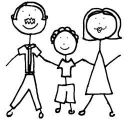 250x240 Stick Family Of 3 Clipart