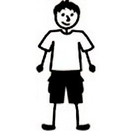 265x265 Boy Stick Figure Decal