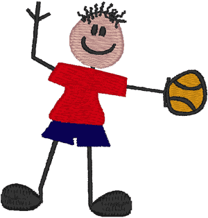 300x314 Figure Boy With Basketball Embroidery Design
