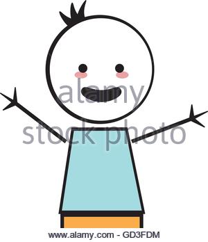 300x348 Happy Boy With Open Arms Icon Stick Figure Stock Vector Art