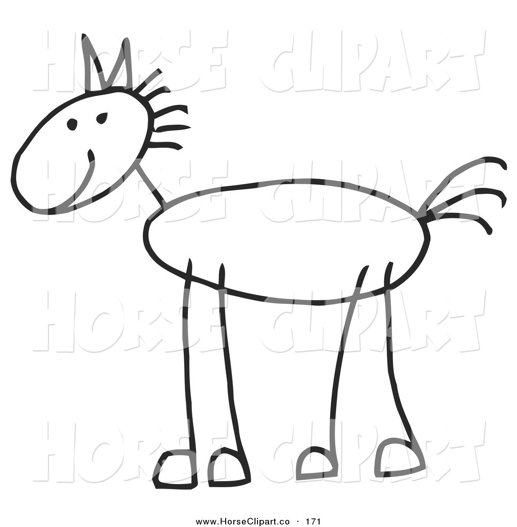 1024x1044 Clip Art Of A Happy Stick Figure Horse In Profile, Facing Left By