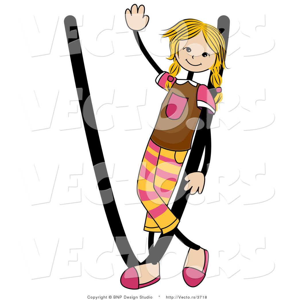 1024x1044 Vector Of An Alphabet Letter V With A Stick Figure Girl By Bnp
