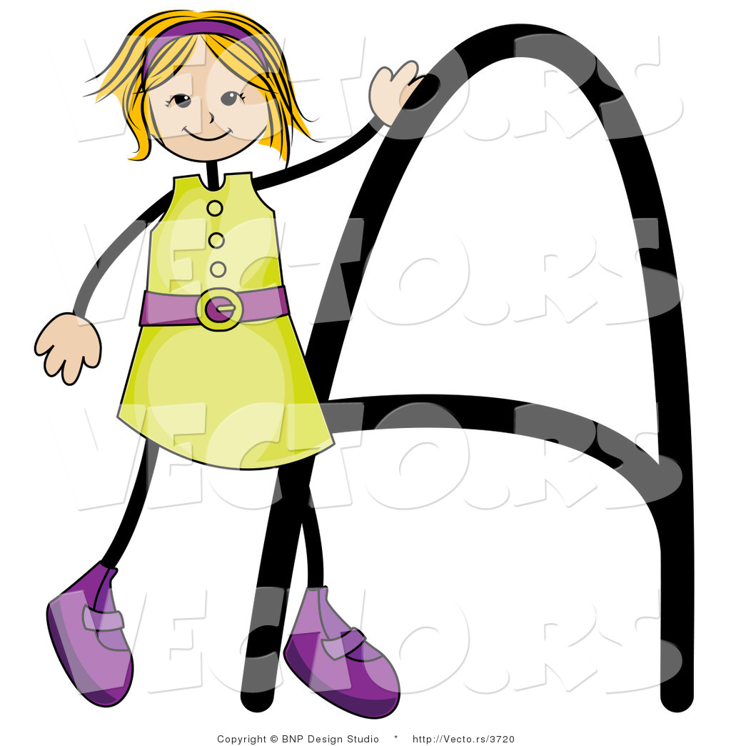 1024x1044 Vector Of An Alphabet Letter A With A Stick Figure Girl By Bnp
