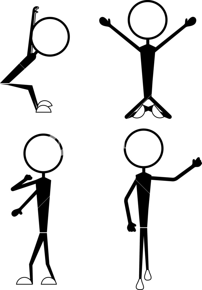 696x1000 Funny Male And Female Stick Figures Royalty Free Stock Image