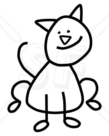 360x450 Cat Stick Figure Collection