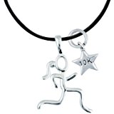 160x160 Gone For A Run Sterling Silver Stick Figure Runner