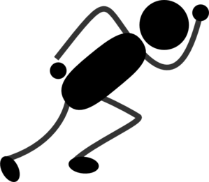 299x261 Running Stick Figure Black Clip Art
