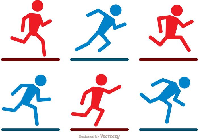 700x490 Running Stick Figure Icons Vector Pack