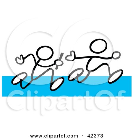450x470 Clipart Illustration Of Stick Figure Runningnd Leaping Over