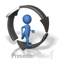 220x220 Stick Figure Running Inside Arrows