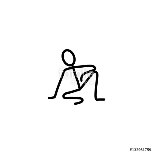 500x500 Man Sitting On The Floor And Thinking Stick Figure Stock Image