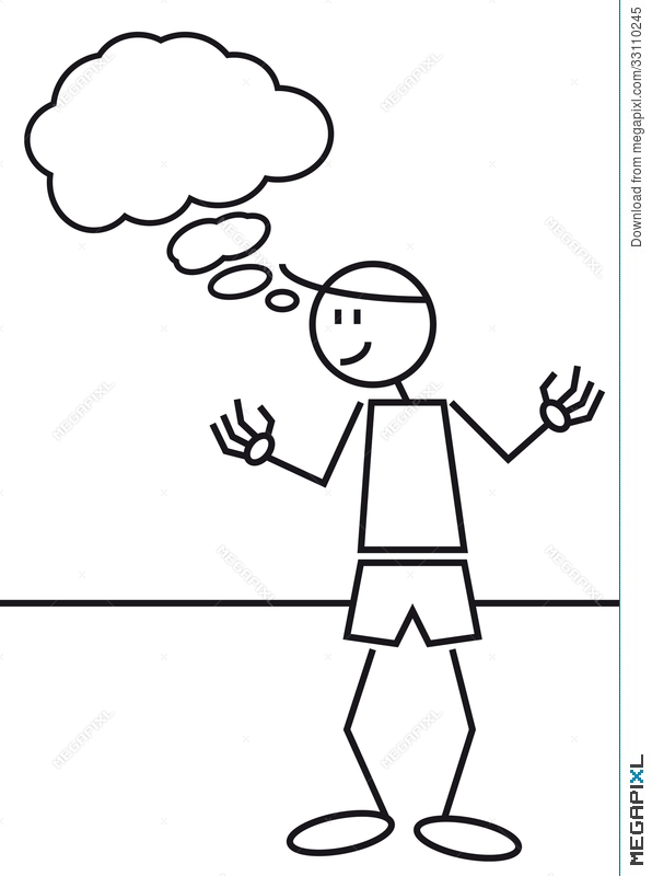 596x800 Stick Figure Thinking Illustration 33110245