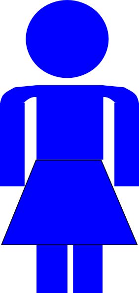 282x595 Blue Stick Figure Lady Clip Art