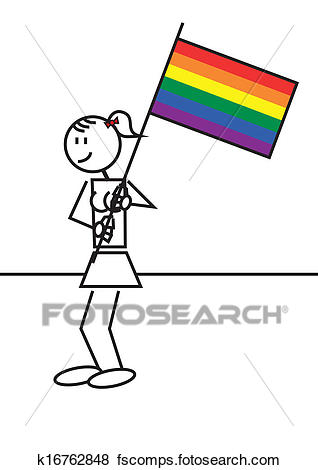 318x470 Clip Art Of Stick Figure Girl Gay Flag K16762848