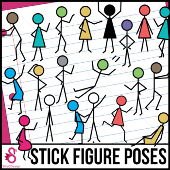 350x350 Stick Figure Action Pose Clip Art By Sillyodesign Tpt