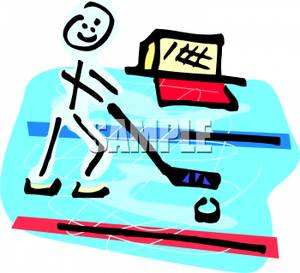 300x273 Stick Figure Playing Ice Hockey Clip Art Image