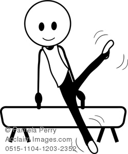 249x300 Clip Art Image Of A Male Gymnast Stick Figure On A Pommel Horse