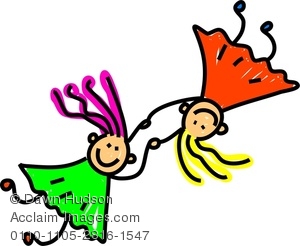 300x246 Image Of Two Happy Little Girls Holding Hands