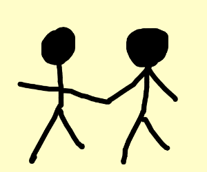 300x250 Figure Couple Holding Hands.