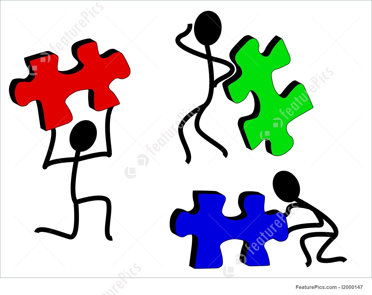 1300x1030 Illustration Of Stick Figures Moving Jigsaw Puzzle Pieces