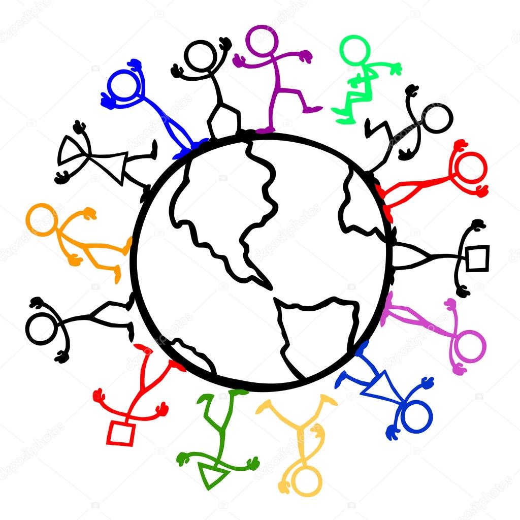 1024x1024 Set Of Stick Figures, Cultural Diversity Stock Vector