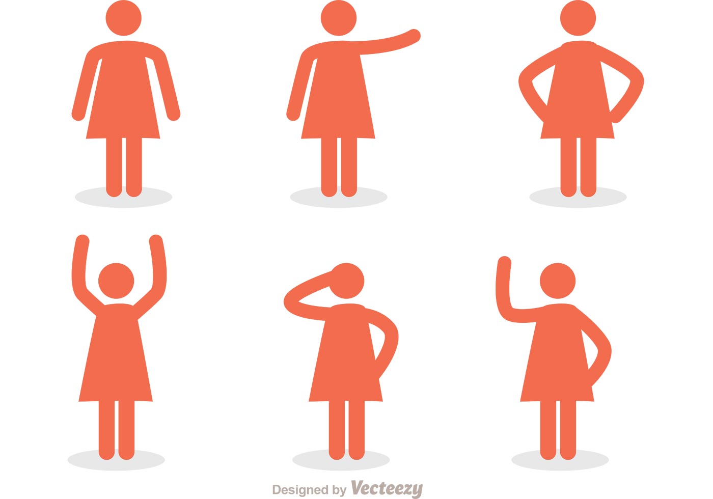 1400x980 Woman Stick Figure Icons Vector Pack