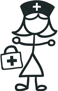 190x300 Stick Figure Nurse Clipart