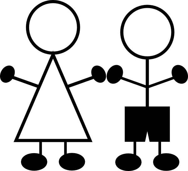600x546 Stick Figures Girl N Boy Clip Art