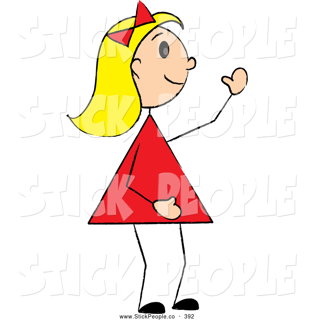 1024x1044 Vector Graphic Of A Cute Waving Blond Stick Girl By Pams Clipart