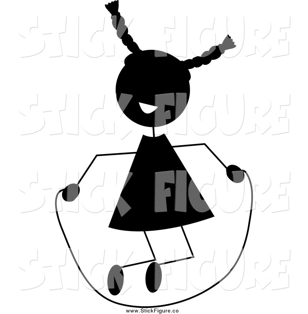 1024x1044 Clip Art Of A Black Silhouetted Stick Girl With A Jump Rope By