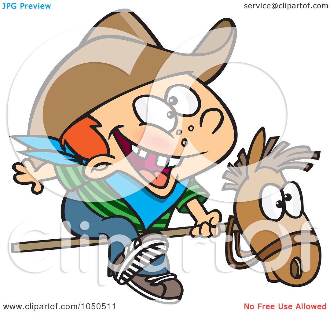 1080x1024 Royalty Free (Rf) Cliprt Illustration Of Kid Cowboy Riding