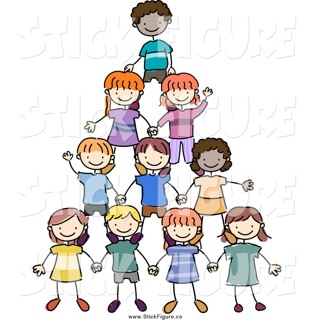 1024x1044 Clip Art Of A Doodled Pyramid Of Stick Kids By Bnp Design Studio