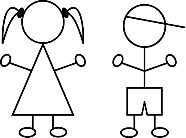 600x444 Stick Figure Kids Clipart Black And White Letters