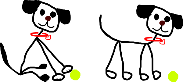 600x269 Stick Figure Kidsdogs Clip Art