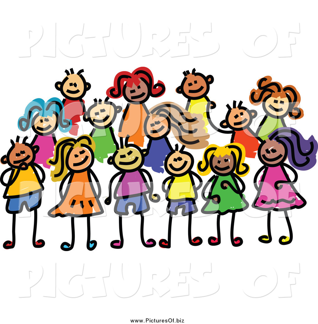 1024x1044 Vector Clipart Of A Posing Group Of Stick Kids By Prawny