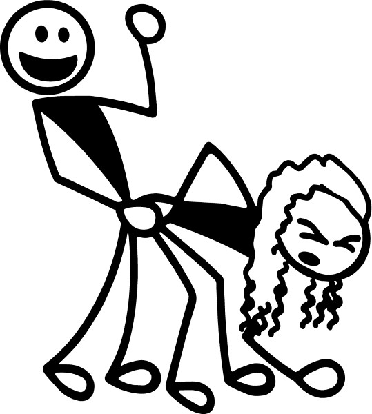 539x600 Girl Bent Over Stick Figure Decal Sticker 01
