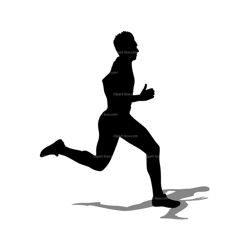 800x800 Man Running Clipart Black And White