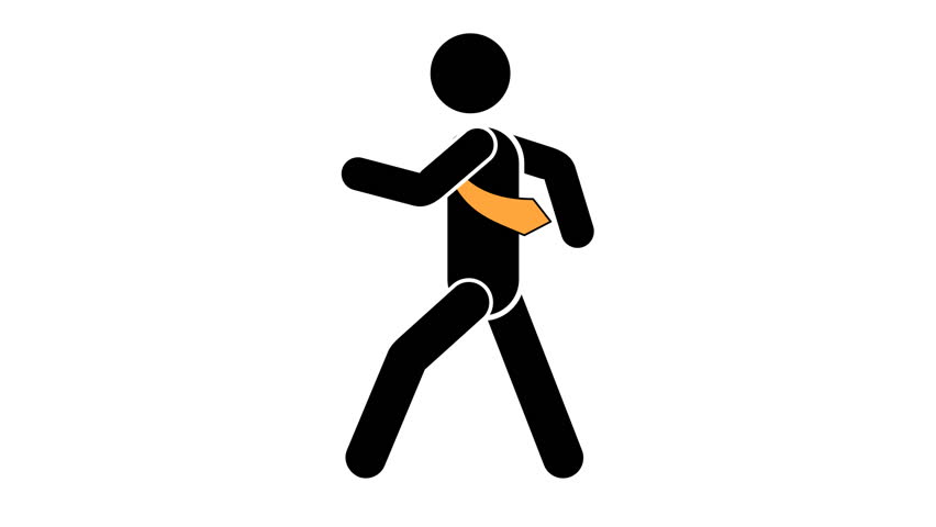 852x480 Stick Man Running On A White Background Stock Footage Video 947281