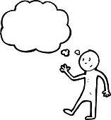 157x170 Clipart Of Cartoon Man With Thought Bubble K15544610