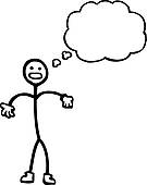135x170 Clipart Of Cartoon Stick Man With Thought Bubble K15542235