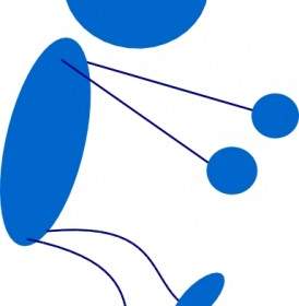 274x280 Landing Blue Stick Man Clip Art Vector Clip Art Free Vector Free