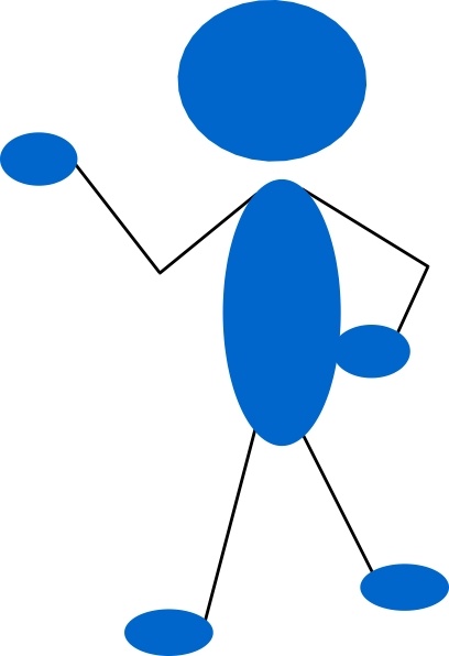 408x596 Pointing Blue Stick Man Clip Art Free Vector In Open Office